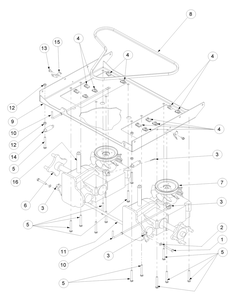 Drive Train Assembly Diagram and Parts List for Z-FORCE48 53AA5B6V-53AA5B6V710 Cub Cadet Lawn Tractor